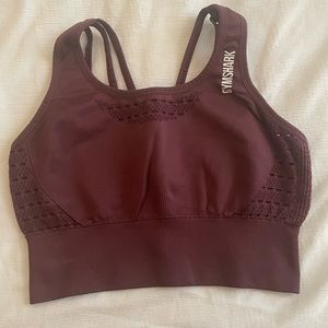 Gym shark, sports bra maroon size small